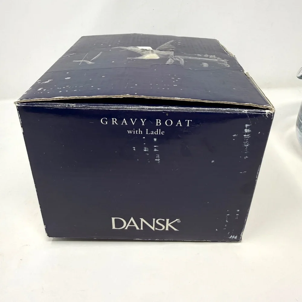 Dansk Kitchen Clear Glass Gravy‎ Boat Heavy Weighted Base Scandinavian Modern